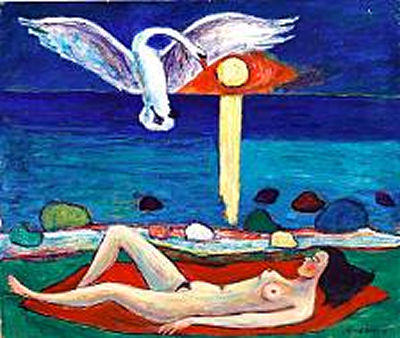 Composition with woman and swan