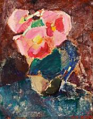 Still life with flower in a pot