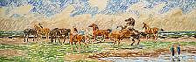 Tidal meadow with horses by Knud Carl Edvard Kyhn - Auction record, sale price, and art valuation. Compare with similar artists and explore comparable artworks.