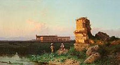 A couple of shepherds near the ruins of Paestum
