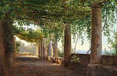 Italian summer landscape by Janus La Cour - Auction record, sale price, and art valuation. Compare with similar artists and explore comparable artworks.