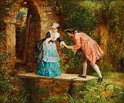 A flirting couple by Alfred Walter Bayes - Auction record, sale price, and art valuation. Compare with similar artists and explore comparable artworks.
