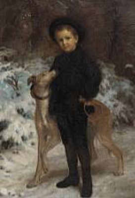 A boy with his dog by Henrik Olrik - Auction record, sale price, and art valuation. Compare with similar artists and explore comparable artworks.