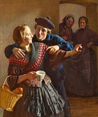 A flirting couple by Hermann Carl Siegumfeldt - Auction record, sale price, and art valuation. Compare with similar artists and explore comparable artworks.