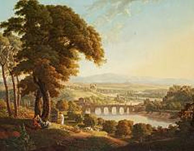 The outskirts of Rome with a view of Ponte Mole
