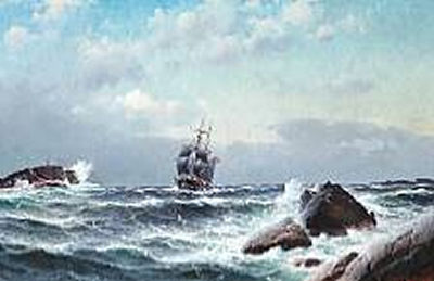 Norwegian sailing ship off a rocky coast by Lars Laurits Haaland - Auction record, sale price, and art valuation. Compare with similar artists and explore comparable artworks.