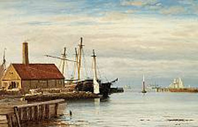 Kastrup Habour in the afternoon. "Parti i Kastrup Havn (Eftermiddag)"