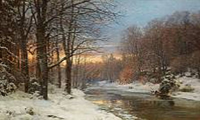 A winter's morning at Ørholm. 1898. "Vintermorgen. Motiv ved Ørholm".