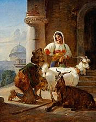 Italian Scenery with a Young Couple and Goats by Nicolai Habbe - Auction record, sale price, and art valuation. Compare with similar artists and explore comparable artworks.