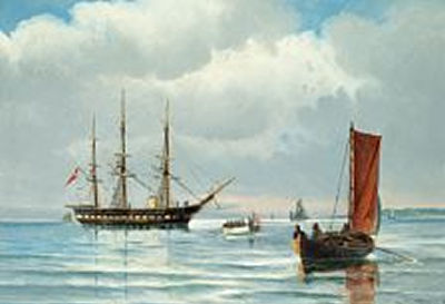 The frigate "Jylland" and fishing boats off the coast by Vilhelm Victor Bille - Auction record, sale price, and art valuation. Compare with similar artists and explore comparable artworks.