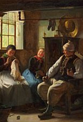 Visit of the suitor. "Frierens besøg".