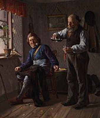 Interior with two fishermen