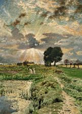 Landscape with two women at a stream by Thorvald Niss - Auction record, sale price, and art valuation. Compare with similar artists and explore comparable artworks.