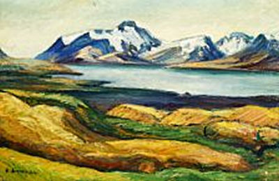 Landscape, Iceland by Sveinn Thorarinsson - Auction record, sale price, and art valuation. Compare with similar artists and explore comparable artworks.