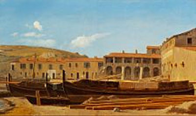 "Parti ved Catalani". Boats on the shore of Catalani in Italy