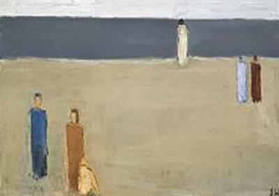 Figures by the sea