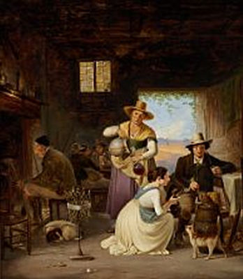 Hunters in an osteria