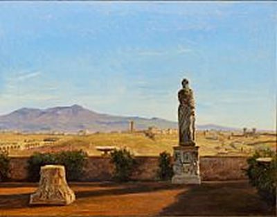 View from Villa Mattei over the Roman Campagna towards the Alban Mountains