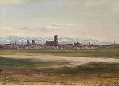 View of Munich seen from The Schleissheim Palace
