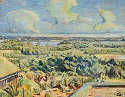 Udsigt over Lyngby sø (View over Lyngby lake).