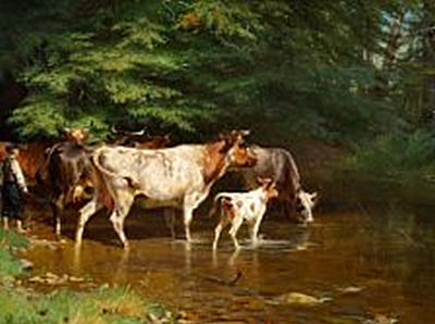 The cows are being watered by Adolf Henrik Mackeprang - Auction record, sale price, and art valuation. Compare with similar artists and explore comparable artworks.
