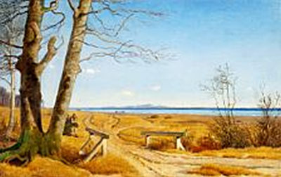 Wintry scene without snow. View of the Julebæk bridge towards Kullen and Höganäs, Sweden by Johan Thomas Lundbye - Auction record, sale price, and art valuation. Compare with similar artists and explore comparable artworks.