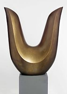 A large organic shaped bronze sculpture