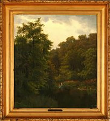 Danish landscape with a party in a rowing boat
