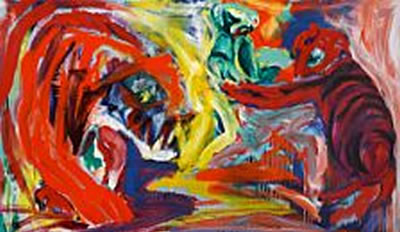 Composition with tiger