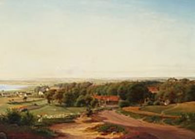 View of a landscape in North Sealand by Nordahl Grove - Auction record, sale price, and art valuation. Compare with similar artists and explore comparable artworks.