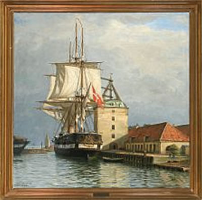 The Frigate Jylland in Copenhagen Harbor by Axel Johansen - Auction record, sale price, and art valuation. Compare with similar artists and explore comparable artworks.