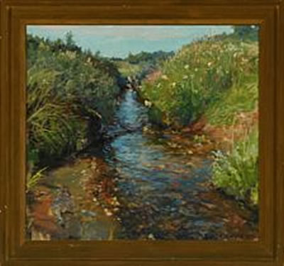 A summer landscape with a brook