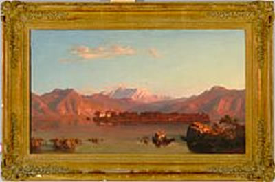 German river scene at sunset