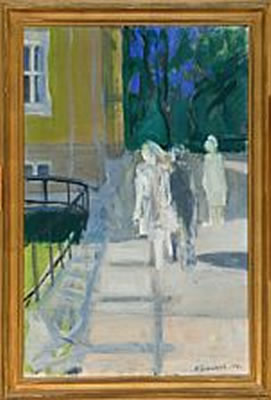 Figures in front of Frederiksberg Slot by Niels Gronbech - Auction record, sale price, and art valuation. Compare with similar artists and explore comparable artworks.