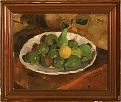 Pears on a plate