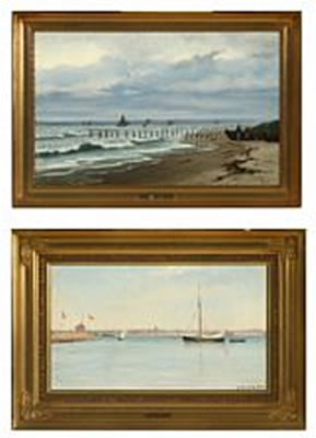 Along the coast and seascape with sailing ships. (2)