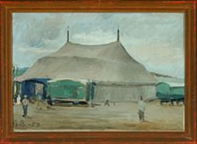 Landscape with circus tent