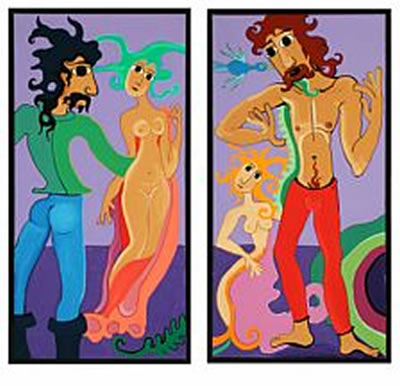 Erotic compositions. (a pair)