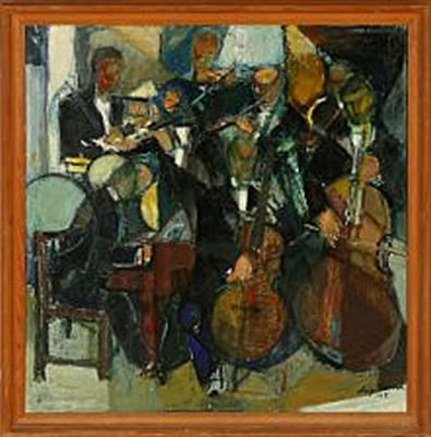 Orchestra by Aage Strand - Auction record, sale price, and art valuation. Compare with similar artists and explore comparable artworks.
