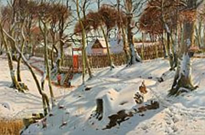 Winter day at Studenterkilden in the Deergarden, Denmark.