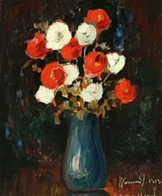 Still life with flowers in a vase.