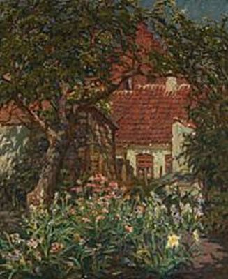 A flowering garden at Klosteralléen in Ribe