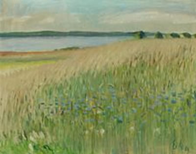 Portrait of Elisabeth Karlinsky-Scherfig: Landscape. On the reverse self portrait
