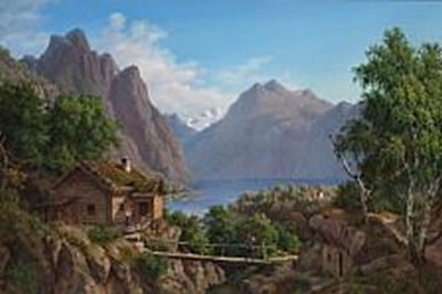 View of an Alpine landscape. by August Vilhelm Boesen - Auction record, sale price, and art valuation. Compare with similar artists and explore comparable artworks.