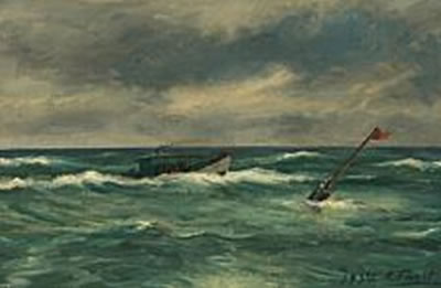 Maritime scenery with fishing boat
