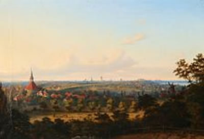 "Kopenhagen". Prospect of Copenhagen seen from Valby Hill.