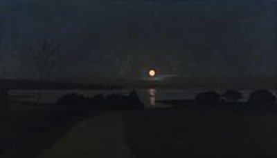 Lake with fullmoon.