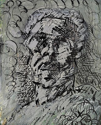 Portrait of Svend Wiig Hansen: "Selvportræt" (Self portrait)