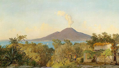 View of Mount Vesuvius and the Gulf of Naples.