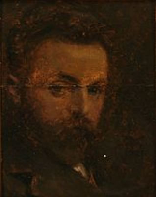 Portrait of Christian Clausen: The artist's selfportrait.